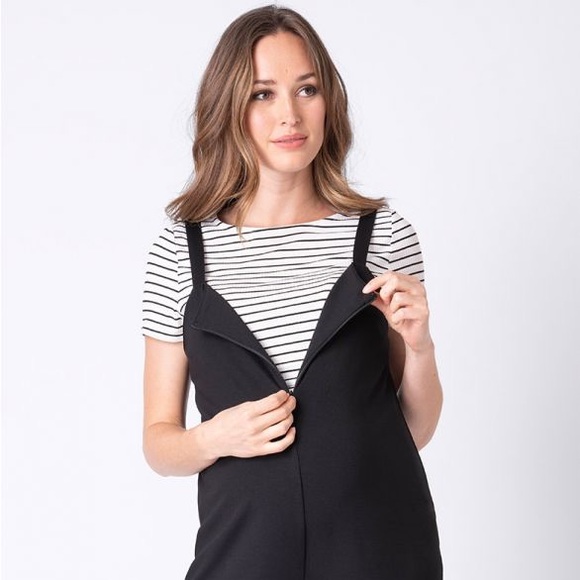Seraphine Black Maternity & Nursing Overalls - Picture 3 of 7